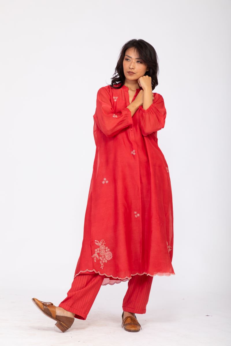 TANGERINE GULHAAD KURTA SET-1