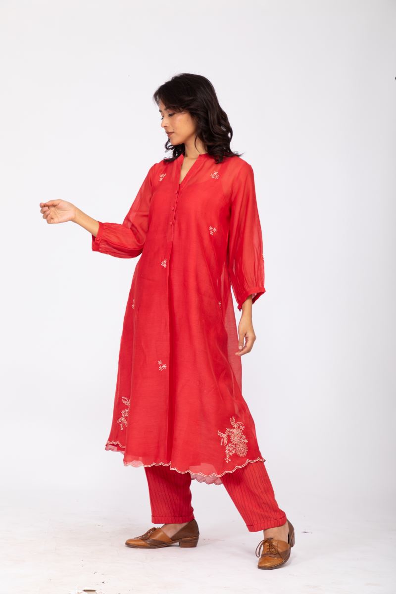 TANGERINE GULHAAD KURTA SET-1