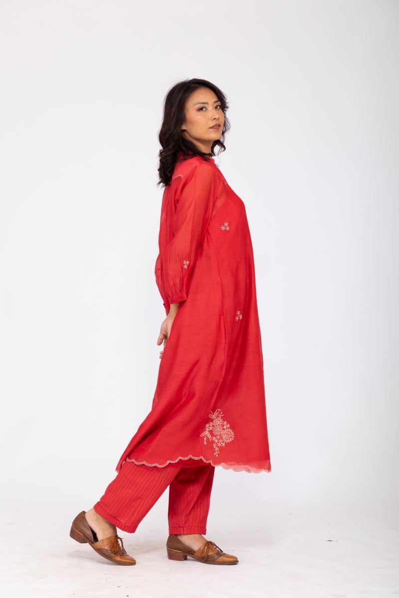 TANGERINE GULHAAD KURTA SET-1