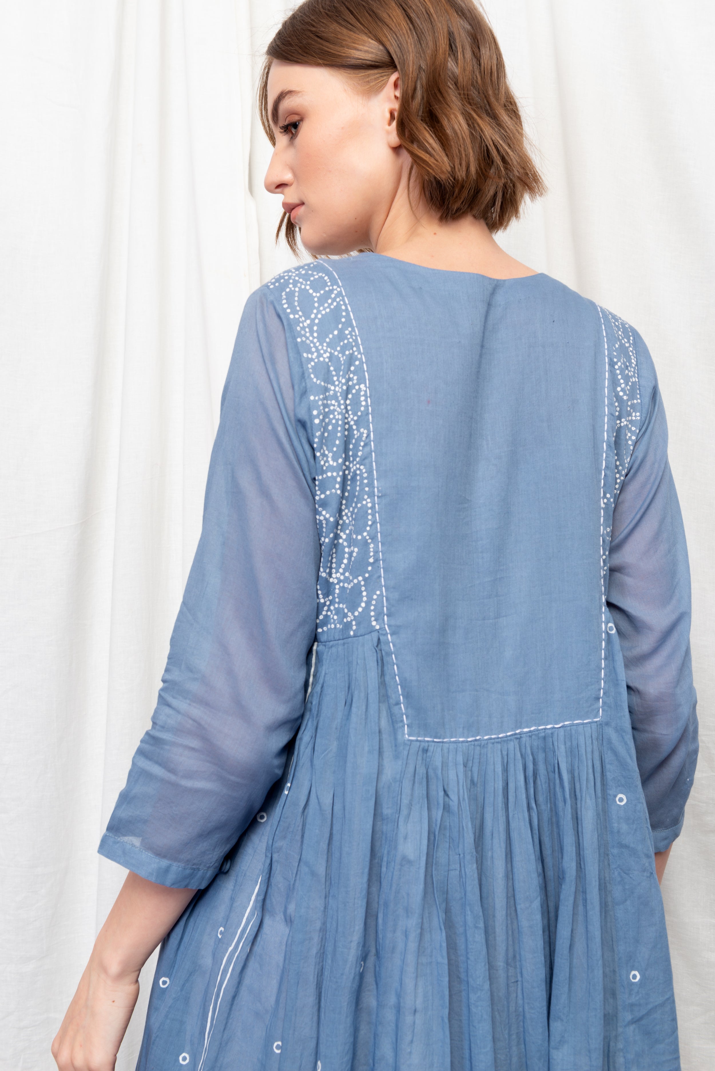 ASHLEY PLEATED OVERLAY DRESS