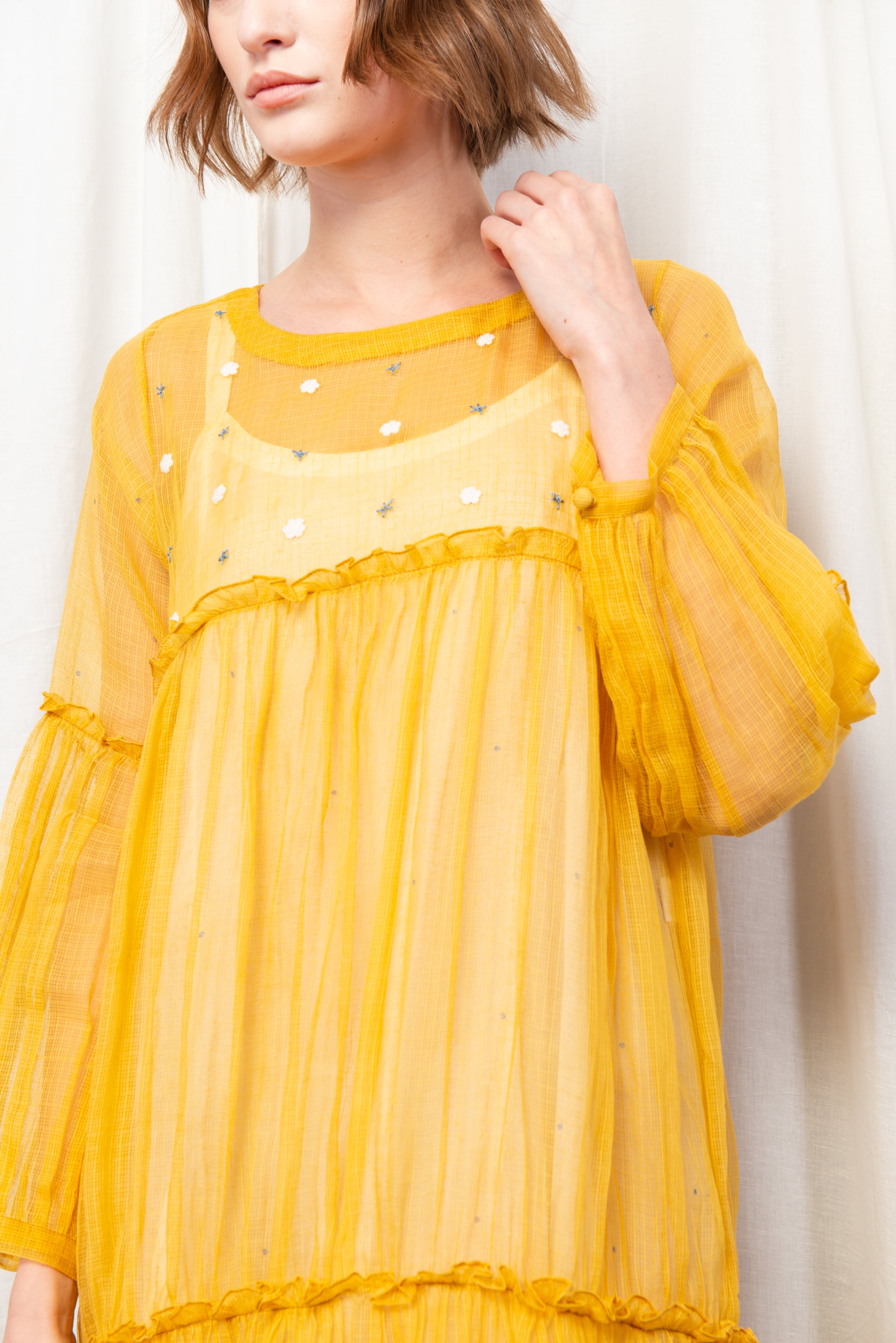 ROSE SILK OVERLAY DRESS