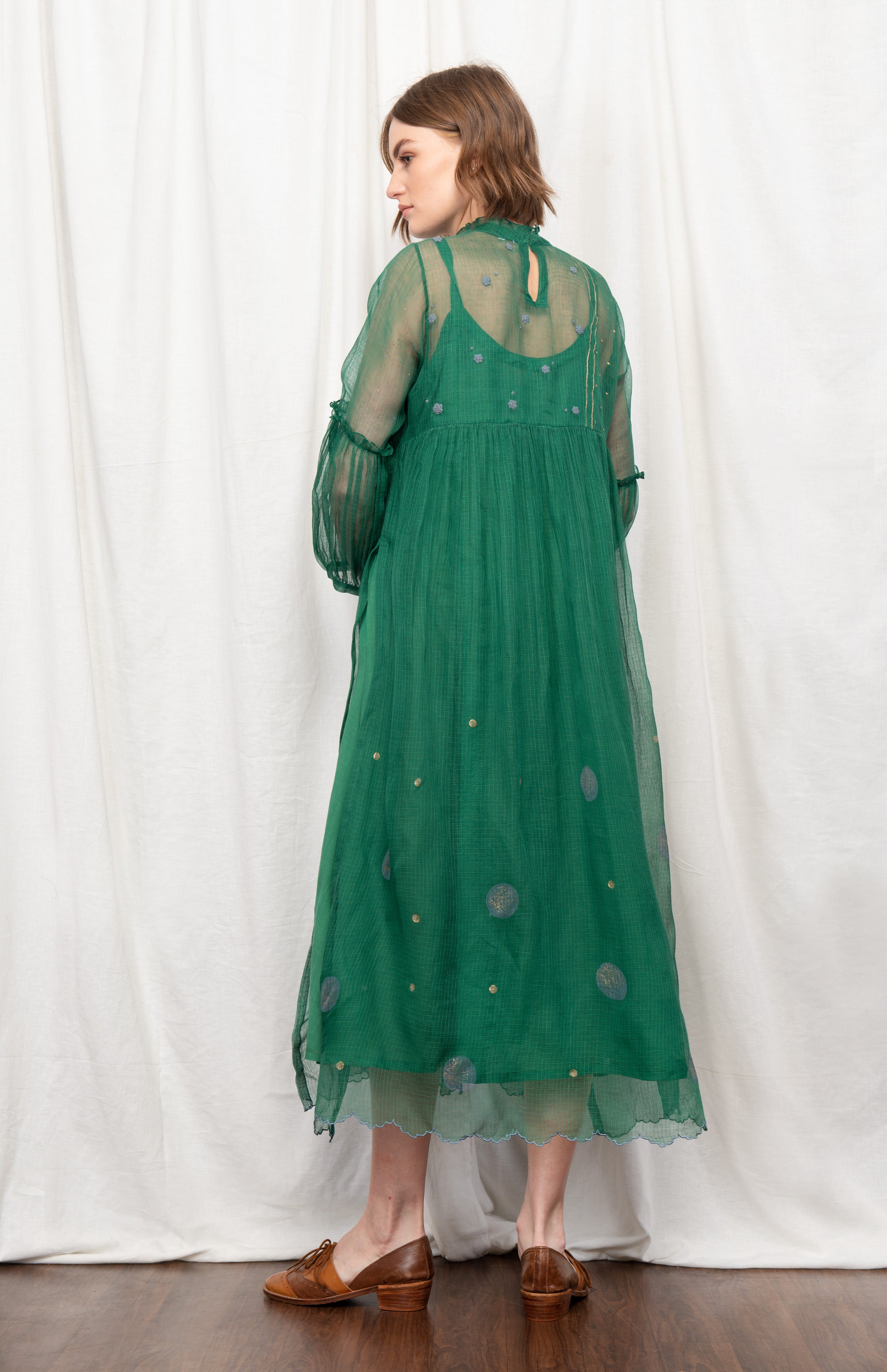 MISTY SILK OVERLAY DRESS