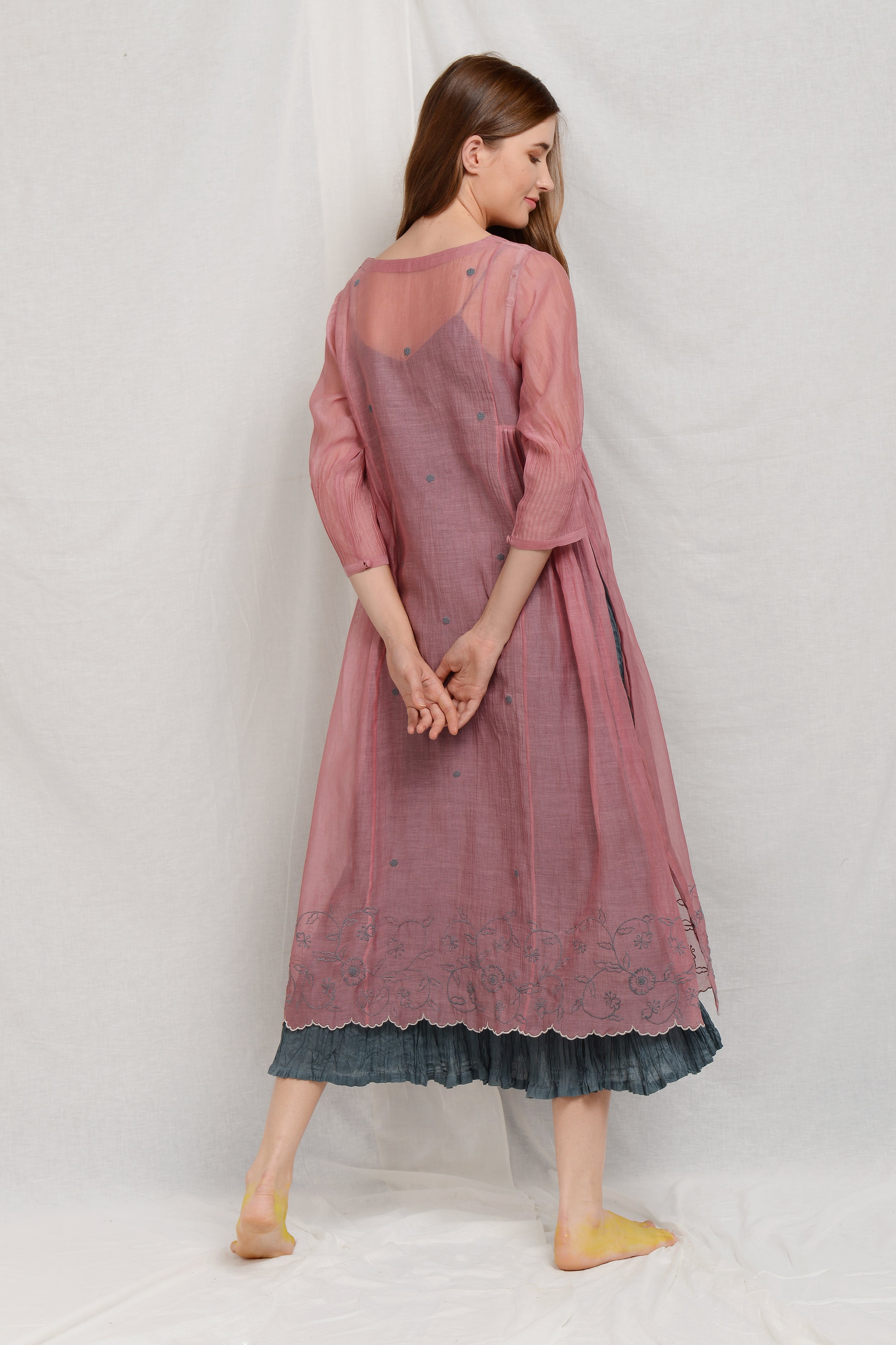 NANCY SILK OVERLAY DRESS