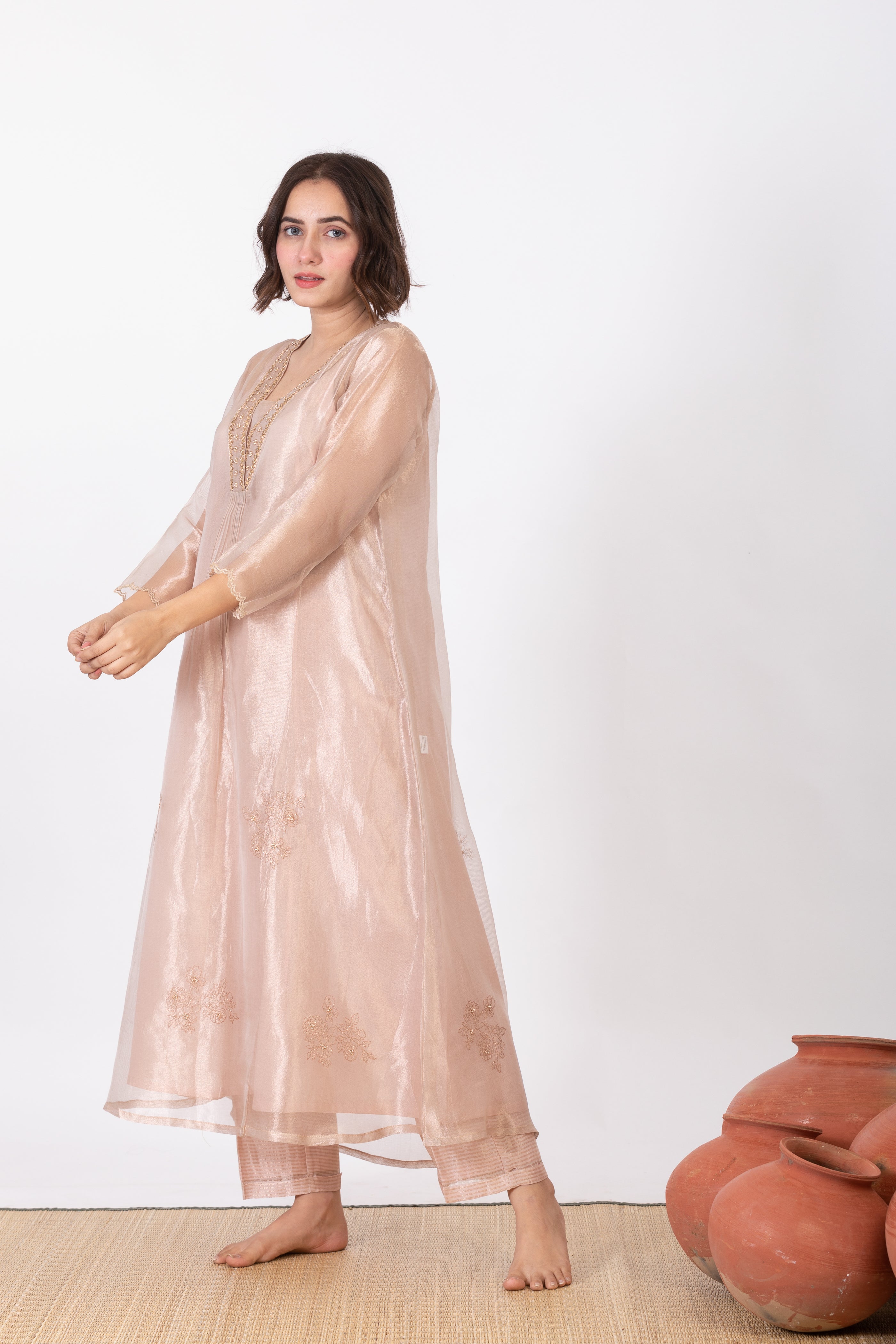 CHAMPA AHAANA TISSUE SILK KURTA SET