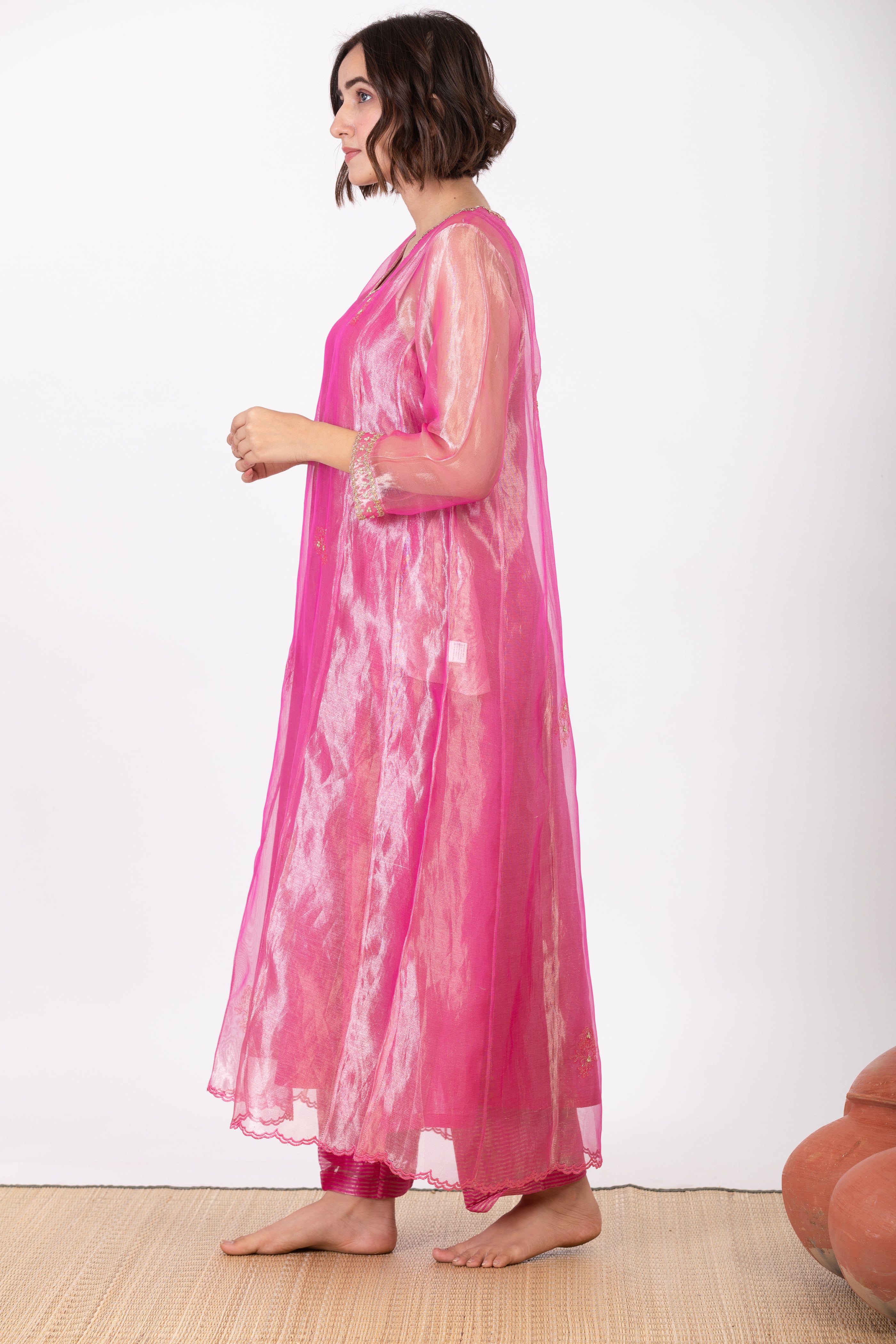 CHAMPA SITARA TISSUE SILK KURTA SET
