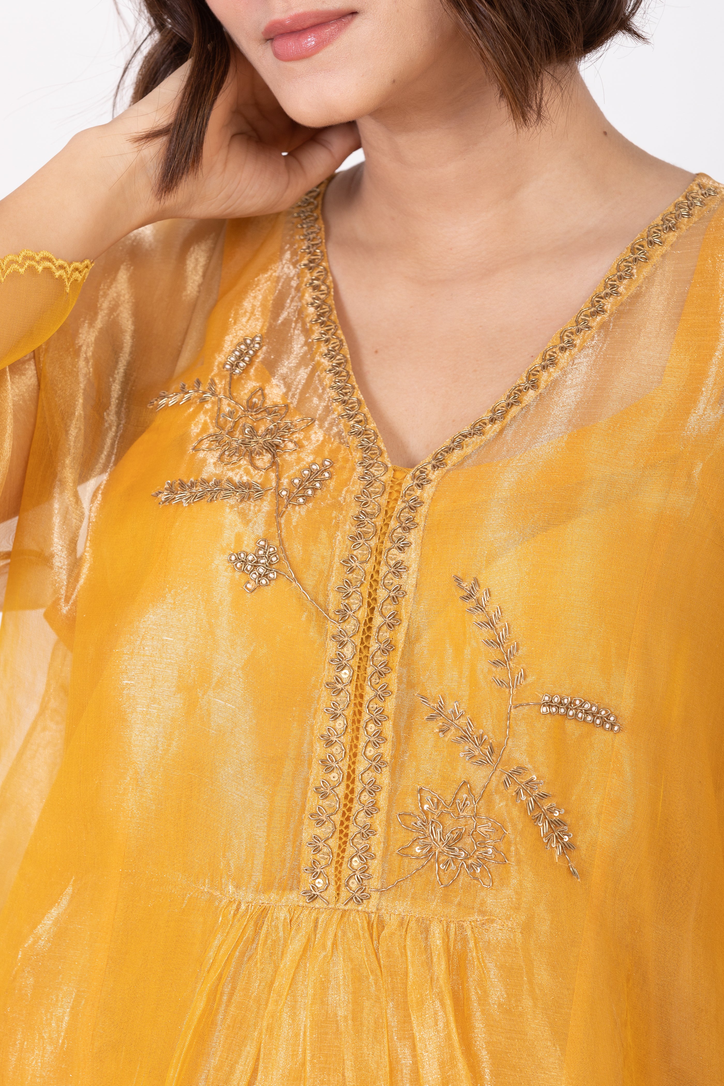 AMALTAAS MITALI TISSUE SILK KURTA SET