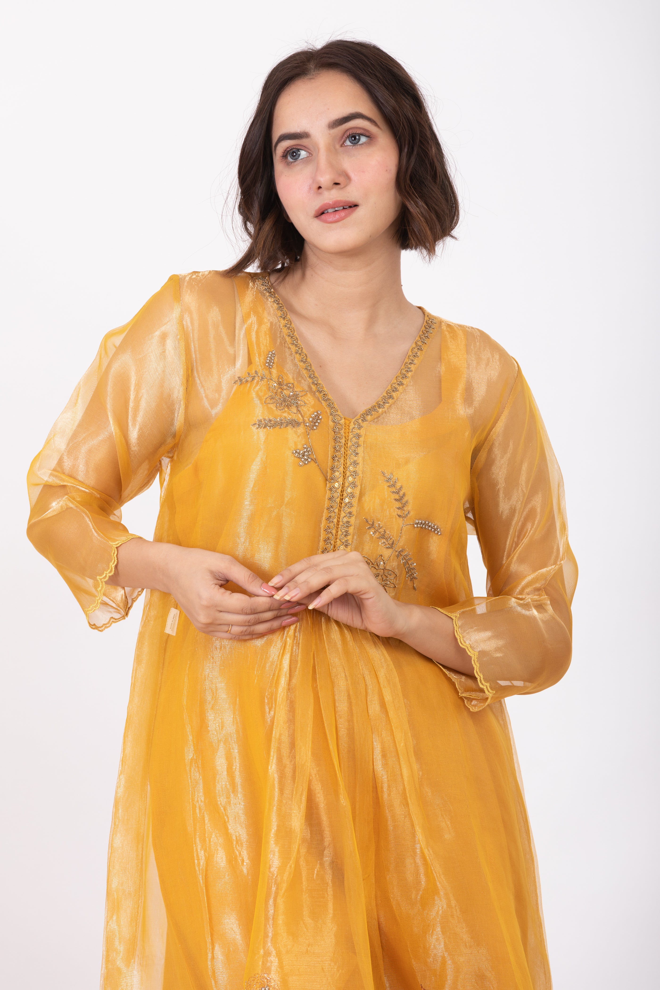 AMALTAAS MITALI TISSUE SILK KURTA SET